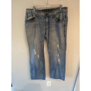Affliction Denim Jeans Mens 36x30 Blue Distressed